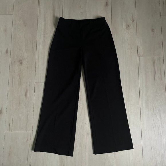 Wide-leg Black Work Pants with Stretch - Picture 1 of 8